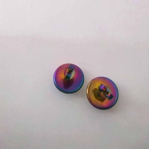 Handmade Cuss Word B!tch Please Post Earrings. Rainbow Stainless Steel Back - Picture 4 of 4
